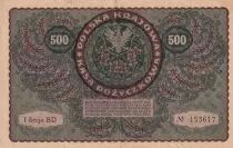 Polonia 500 Marek - Woman - Eagle - 1919 - P.28