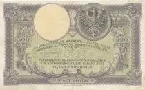 Polonia 500 Zlotych - T. Kosciuszko - Crowned Eagle - 28-02-1919 - Serial S.A.0534620