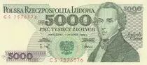 Polonia 5000 Zlotych - Frederic Chopin - Emblemas - M�sica - 1988