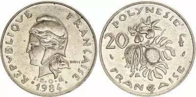 Polyn�sie Fr. 20 Francs - Marianne - Fleurs - Mill�simes vari�s (1977-1991) - TTB � SUP