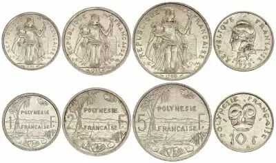 Polyn�sie Fr. Lot de 4 Monnaies - Mill�simes vari�s (1977-1991) - TB � TTB