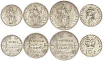 Polynésie Fr. Lot de 4 Monnaies - Millésimes variés (1977-1991) - TB à TTB