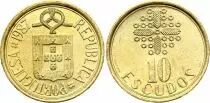 Portogallo 10 Escudos - Portugal\'s coat of arms and a sailor\'s bow - 1987