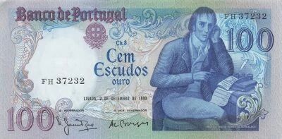 Portogallo 100 Escudos - M. Barbosa du Bocage - 1980 - P.178