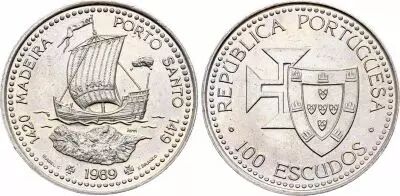 Portogallo 100 Escudos - Madeira and Porto Santo - 1989