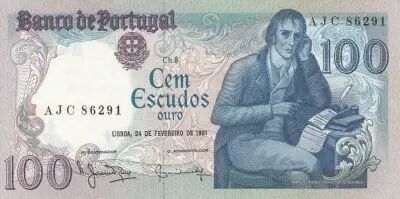 Portogallo 100 Escudos - Manuel Barbosa Du Bocage - 24-02-1981 - Serial AJC