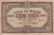 Portogallo 100 Reis - 1891 - F - P.89