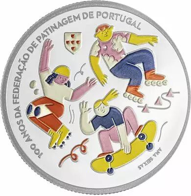 Portogallo 100 years of the Skating Federation - 5 EUROS 2024 Proof Colour