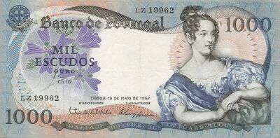 Portogallo 1000 Escudos - Maria II - 1967 - P.172