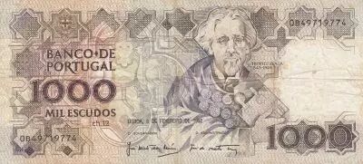 Portogallo 1000 Escudos - T�ofilo Braga  - 06-02-1992 - Serial B