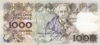 Portogallo 1000 Escudos - Teofilo Braga - 1989 - P.181