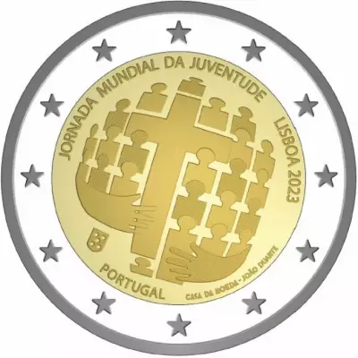 Portogallo 2 EURO COMMEM. UNC 2023 - Lisbon World Youth Day