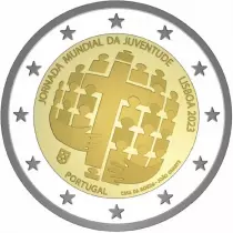 Portogallo 2 EURO COMMEM. UNC 2023 - Lisbon World Youth Day