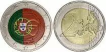 Portogallo 2 Euros - 10 years EMU - Colorised - 2009 - Bimetallic