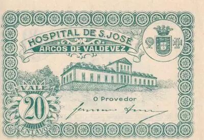 Portogallo 20 Centavos - Arcos de Valderez - Hospital de S. Jos� - 1917