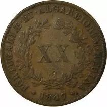 Portogallo 20 R&eacute;is - Portugal - Maria II - 1847 Lisbon