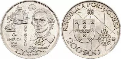 Portogallo 200 Escudos - Discovery of America - 1992