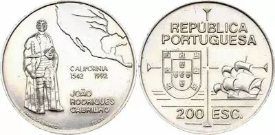 Portogallo 200 Escudos - Discovery of California - 1992
