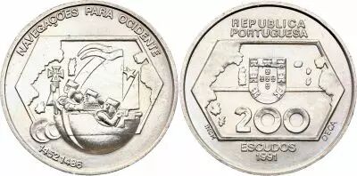 Portogallo 200 Escudos - Sailing west - 1991