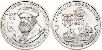 Portogallo 200 Escudos - Vasco de Gama - 1998