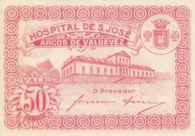Portogallo 50 Centavos - Arcos de Valderez - Hospital de S. Jos� - 1917
