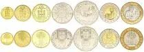 Portogallo Set of 7 Coins - 1, 5, 10, 20, 50, 100, 200 Escudos - 1988-2000