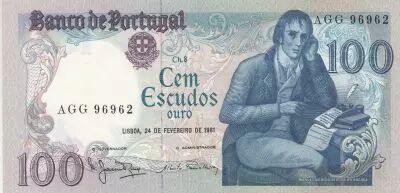 Portugal 100 Escudos - Manuel Barbosa Du Bocage - 24-02-1981 - S�rie AGG