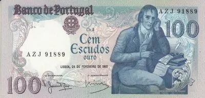 Portugal 100 Escudos - Manuel Barbosa Du Bocage - 24-02-1981 - S�rie AZJ
