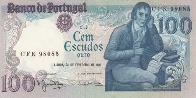 Portugal 100 Escudos - Manuel Barbosa Du Bocage - 24-02-1981 - S�rie CFK