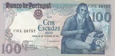 Portugal 100 Escudos - Manuel Barbosa Du Bocage - 24-02-1981 - S�rie CGL