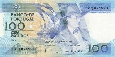 Portugal 100 Escudos - Pessoa - 24-11-1988 - P.179f