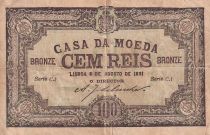 Portugal 100 Reis - 1891 - F - P.89