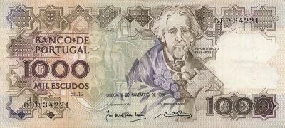 Portugal 1000 Escudos - Braga - 09-11-1989 - P.181f