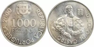 Portugal 1000 Escudos - Jo�o de Castro - 2000