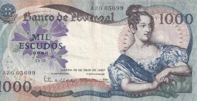 Portugal 1000 Escudos - Maria II -  19-Mai-1967 - S�rie AZG