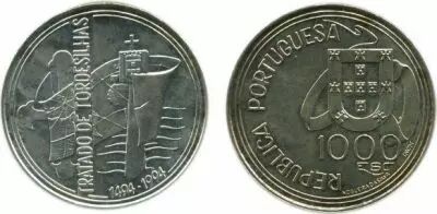 Portugal 1000 Escudos - Treaty of Tordesilhas - 1994