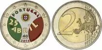 Portugal 2 Euros - 40 ans de la Révolution des ?illets  - Colorisée - 2014
