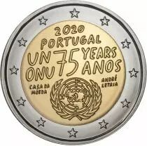 Portugal 2 EUROS COMM&Eacute;MO. BE PORTUGAL 2020 - 75 ans des Nations Unies (ONU)