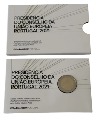 Portugal 2 EUROS COMM�MO. BE PORTUGAL 2021 - Pr�sidence du Conseil de l\'Union Europ�enne