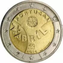 Portugal 2 Euros Comm&eacute;mo. Portugal 2014 - 25 de Abril  la r&eacute;volution des oeillets