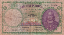 Portugal 20 Escudos - Antonio L. De Menezes - 1944 - Série FXG