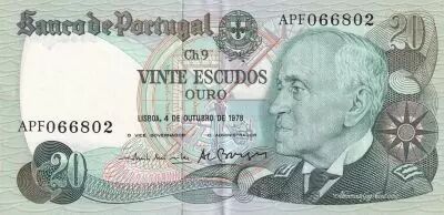 Portugal 20 Escudos - Gago Coutinho - 04-10-1978 - S�rie APF