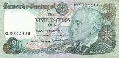 Portugal 20 Escudos - Gago Coutinho - 04-10-1978 - S�rie BKS