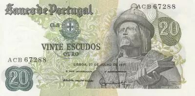 Portugal 20 Escudos - Garcia de Orta - 27-07-1971 - S�rie ACB