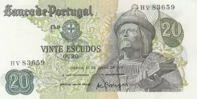 Portugal 20 Escudos - Garcia de Orta - 27-07-1971 - S�rie HV