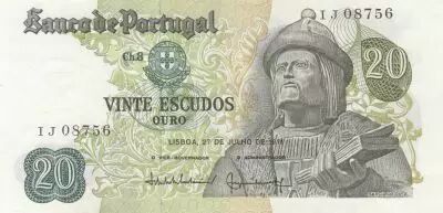 Portugal 20 Escudos - Garcia de Orta - 27-07-1971 - S�rie IJ