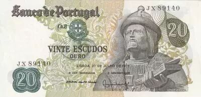Portugal 20 Escudos - Garcia de Orta - 27-07-1971 - S�rie JX