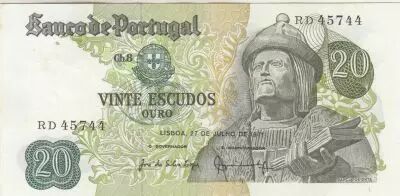 Portugal 20 Escudos - Garcia de Orta - 27-07-1971 - S�rie RD