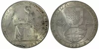 Portugal 20 Escudos 25th years of Financial Reform - Arms