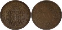 Portugal 20 Reis - Maria II - Arms - 1851 - KM.482